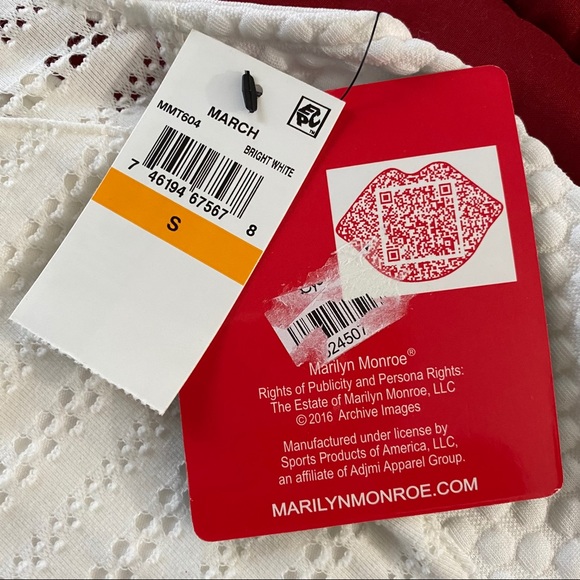 Marilyn Monroe NWT Off White Armless Peplum Top S - Picture 11 of 15